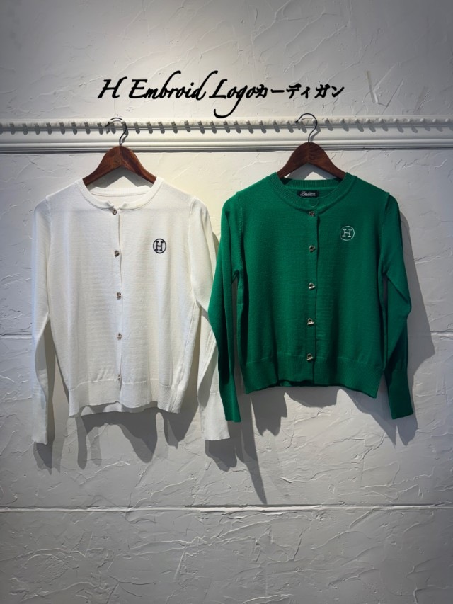H Embroidカーディガン