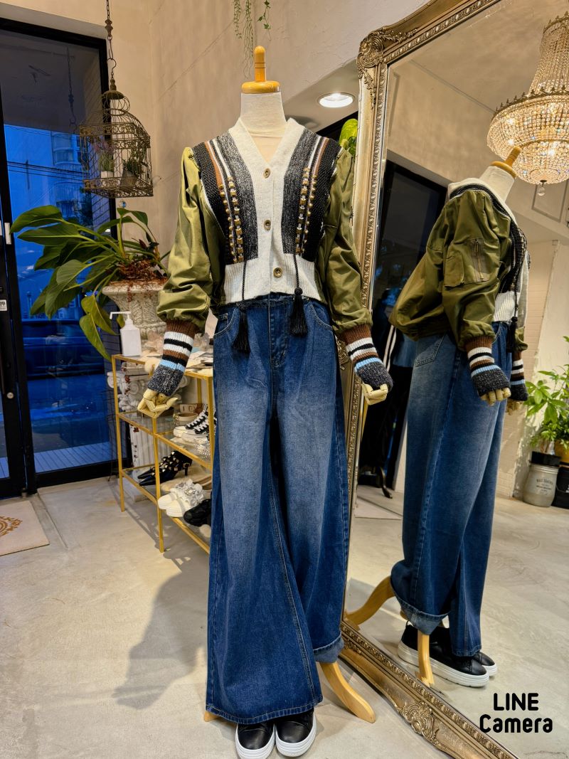 StudsタッセルニットMixMA-1Jacket