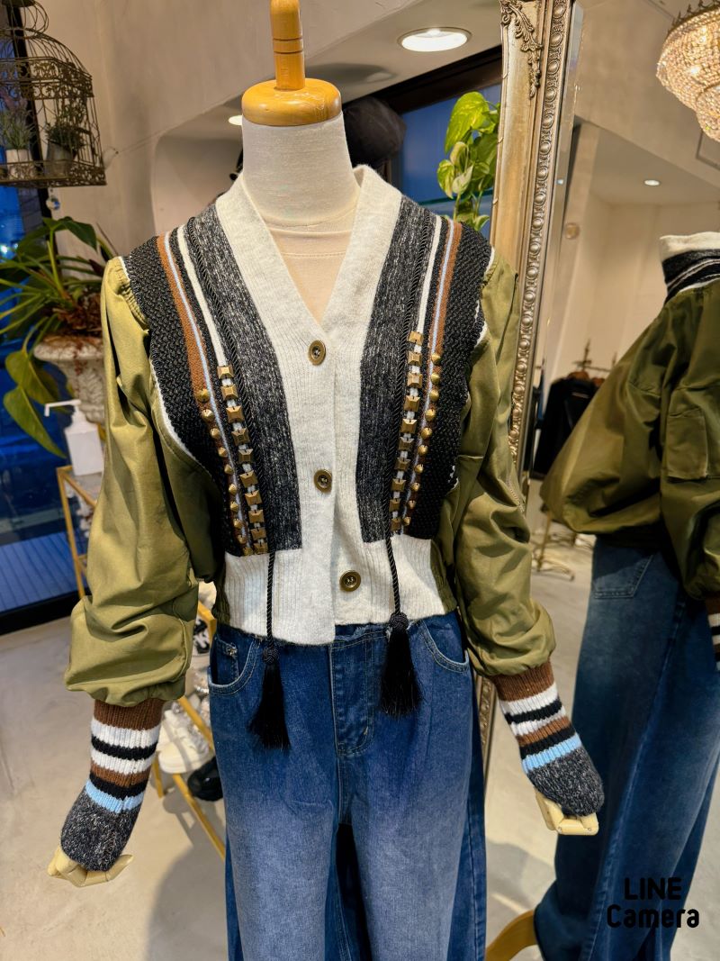 StudsタッセルニットMixMA-1Jacket