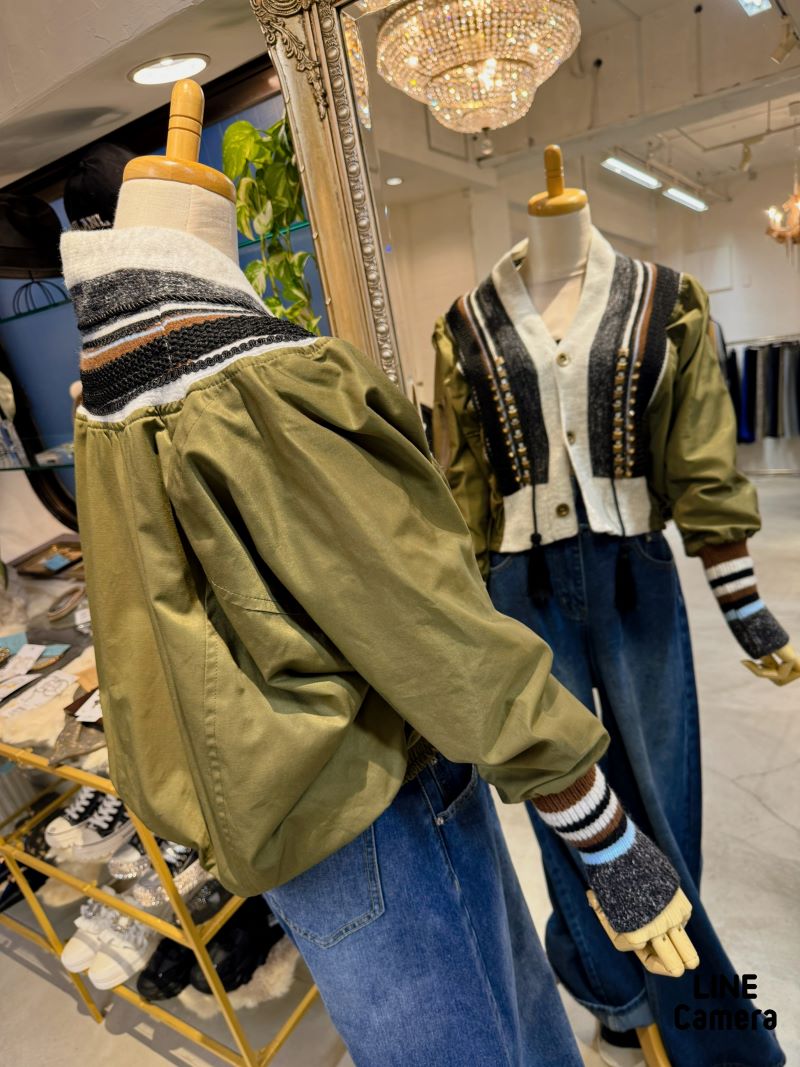 StudsタッセルニットMixMA-1Jacket