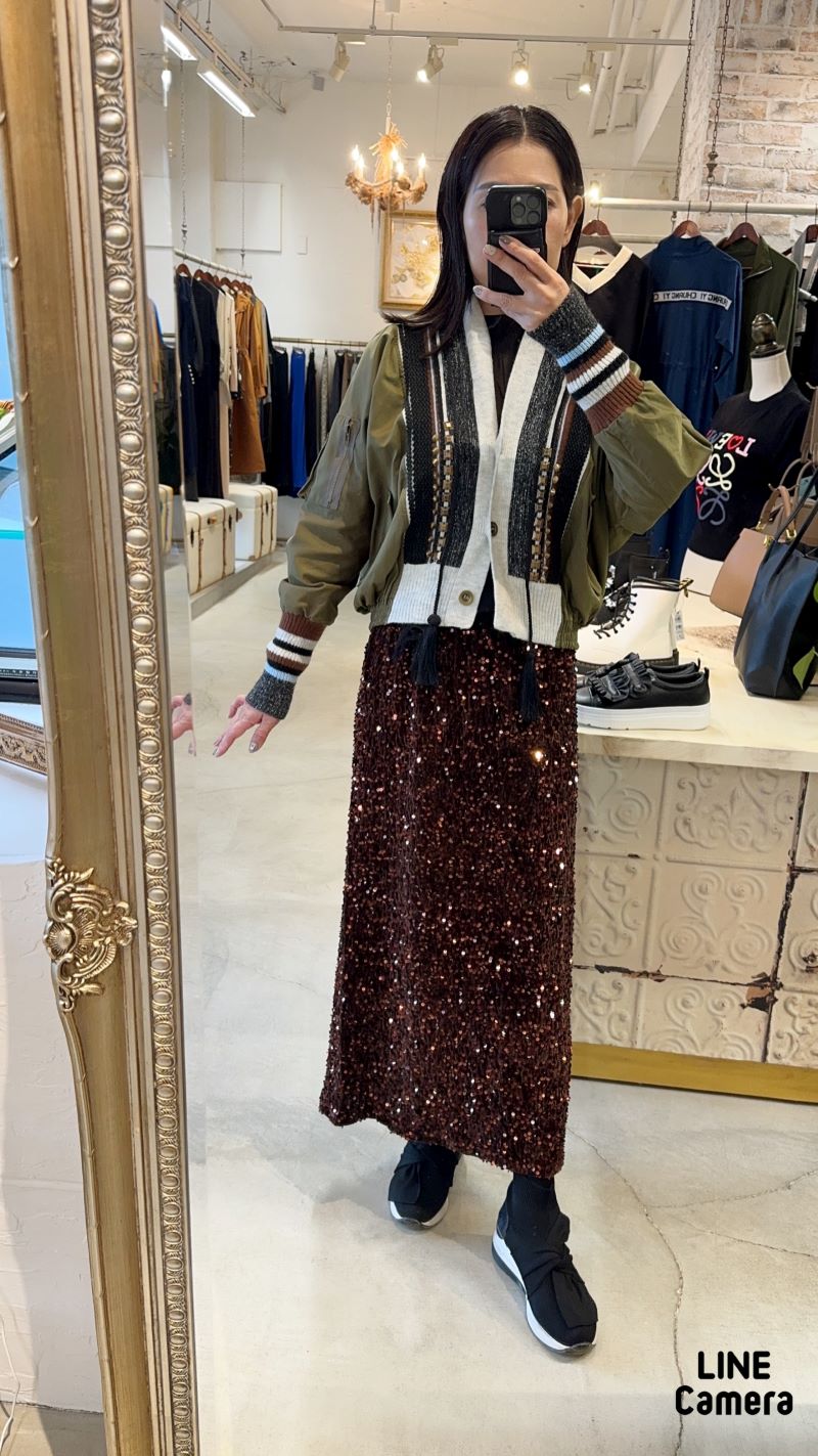 StudsタッセルニットMixMA-1Jacket