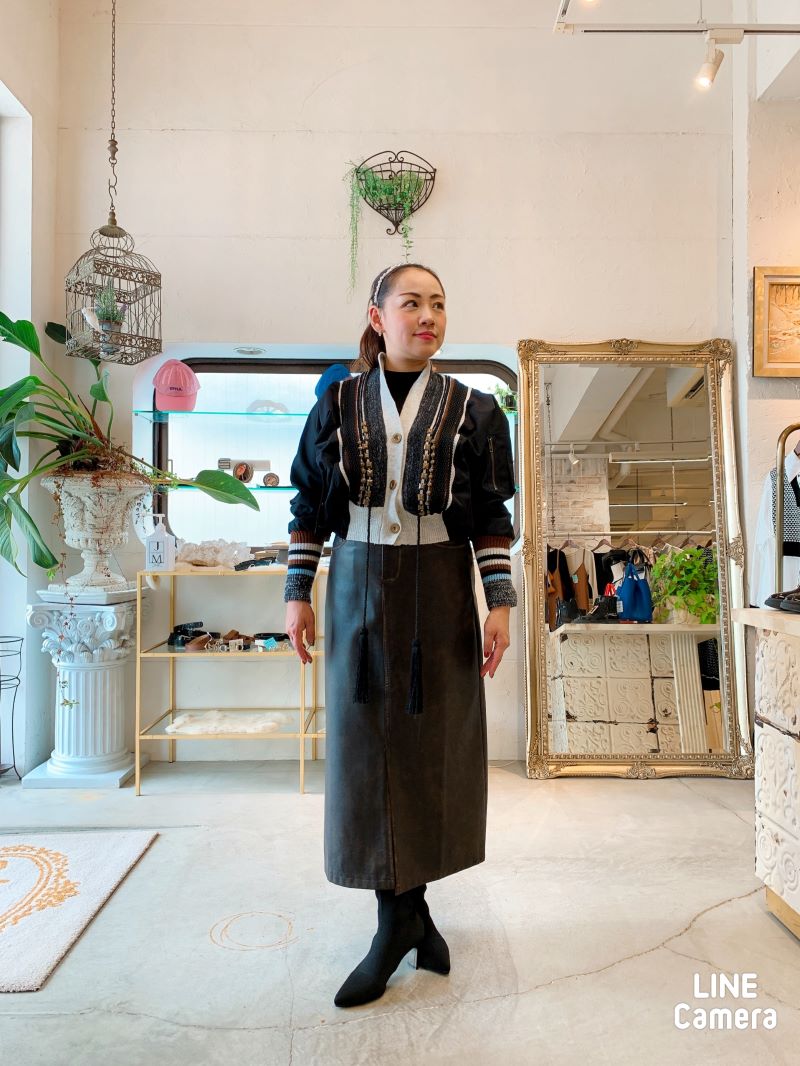 StudsタッセルニットMixMA-1Jacket