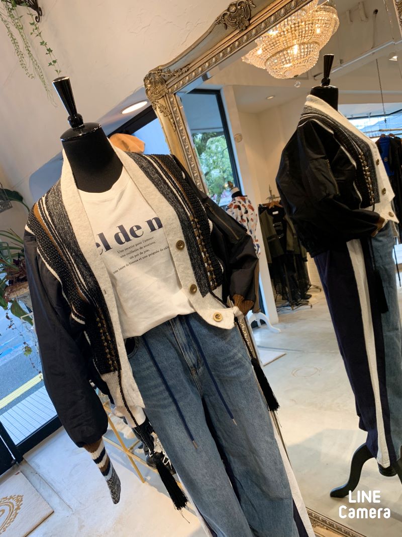 StudsタッセルニットMixMA-1Jacket