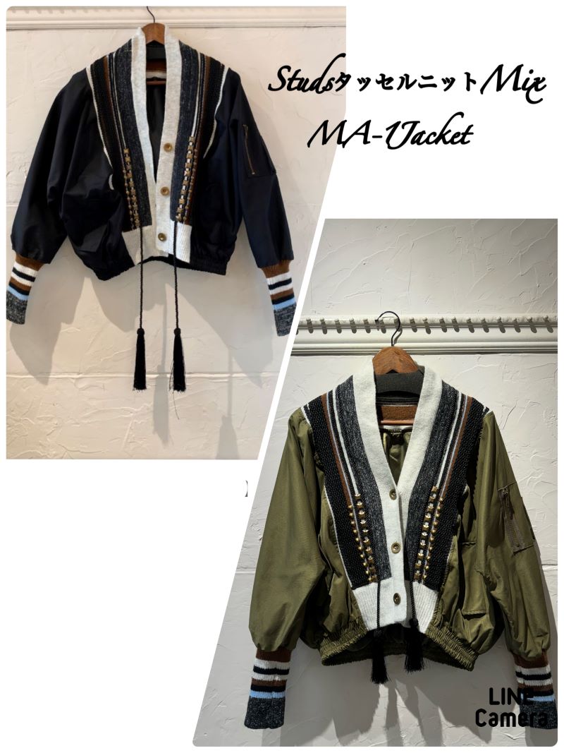 StudsタッセルニットMixMA-1Jacket