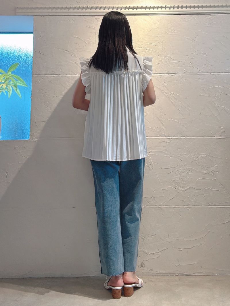 フリルSleeveプリーツブラウス