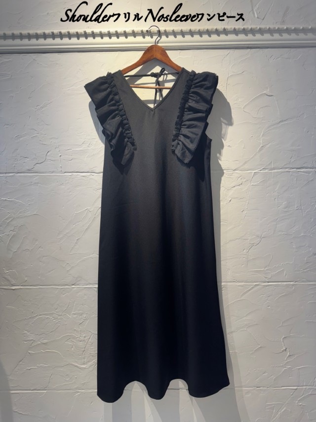 ShoulderフリルNosleeveワンピース