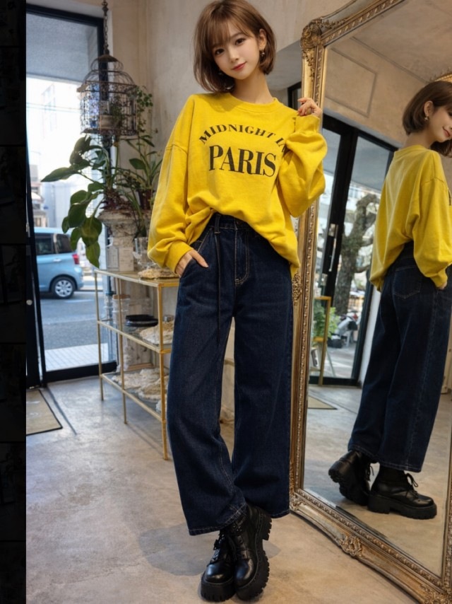 WaistShapeデザインDenimパンツ
