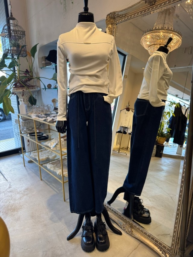 WaistShapeデザインDenimパンツ