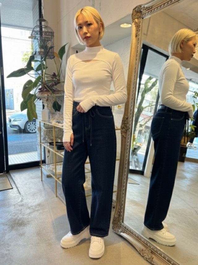 WaistShapeデザインDenimパンツ