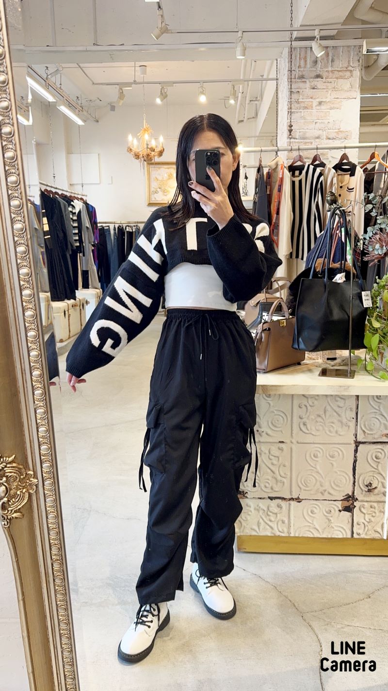 Shirringデザインジョガーパンツ