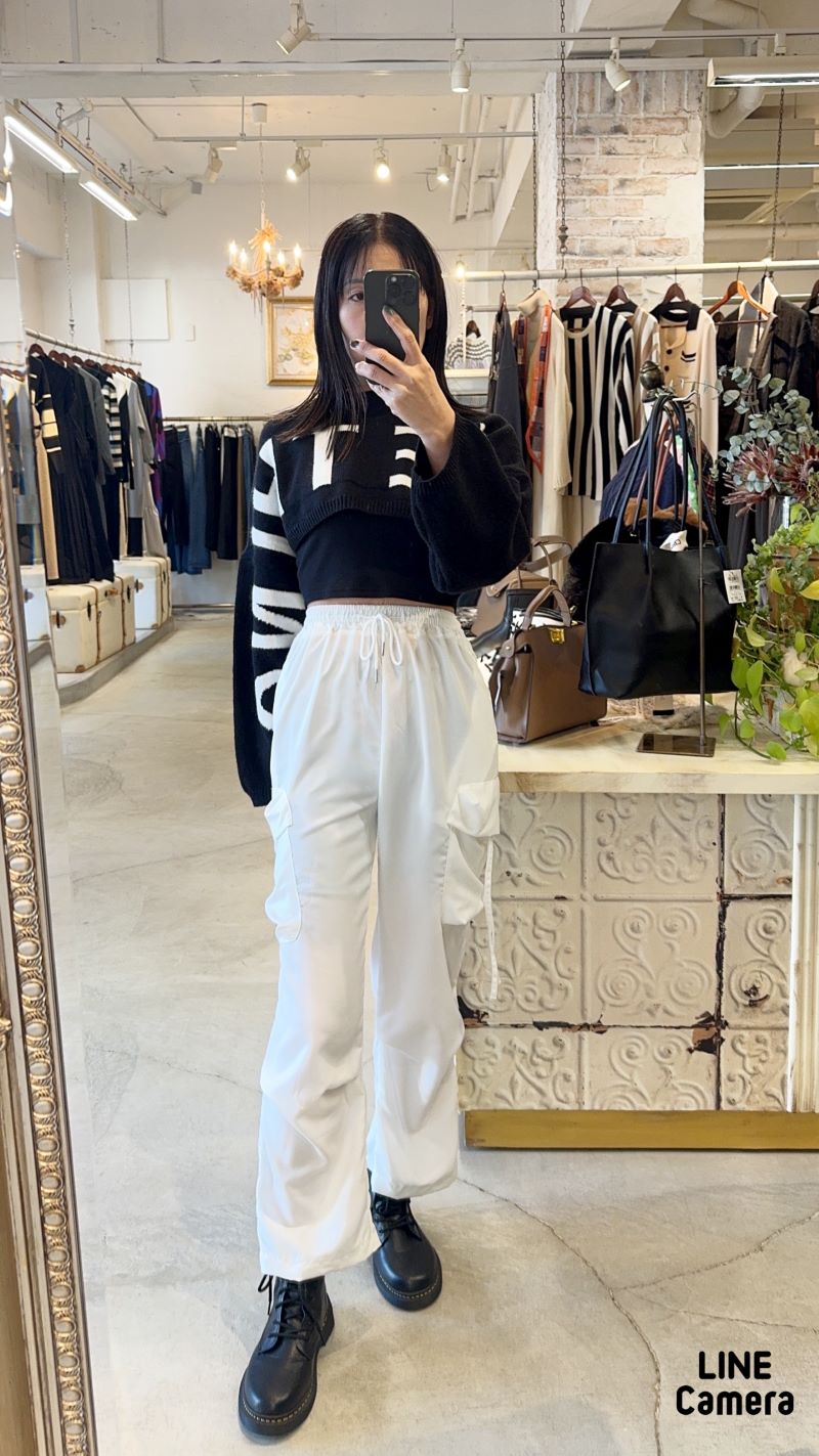 Shirringデザインジョガーパンツ