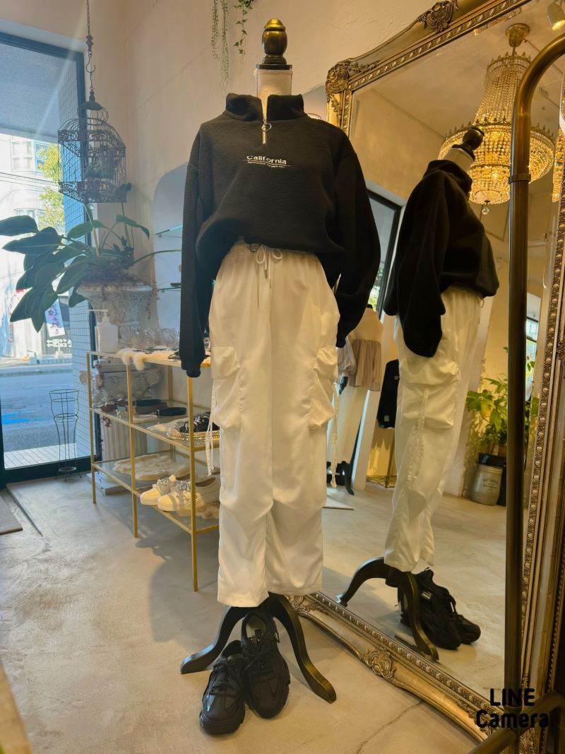 Shirringデザインジョガーパンツ