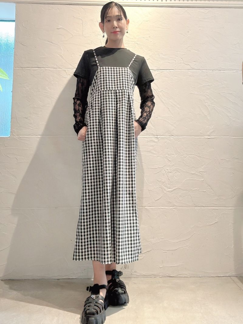 ギンガムCheckキャミワンピース
