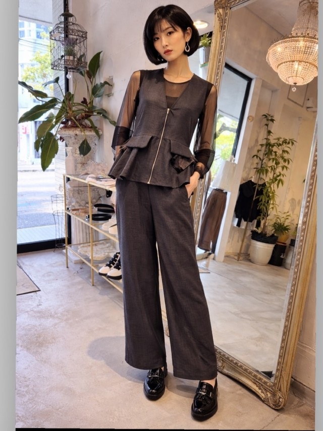 ZipperVNackベスト＋パンツSetup