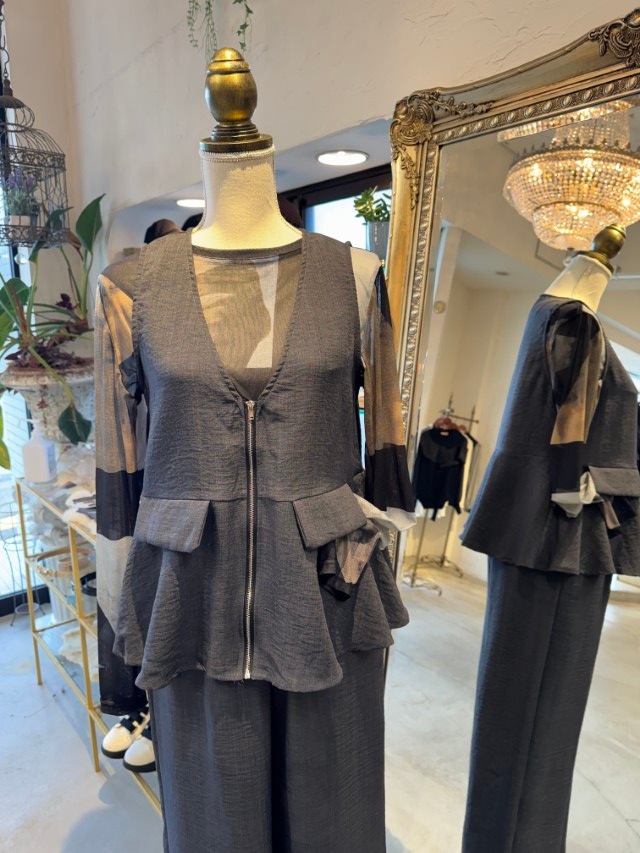 ZipperVNackベスト＋パンツSetup