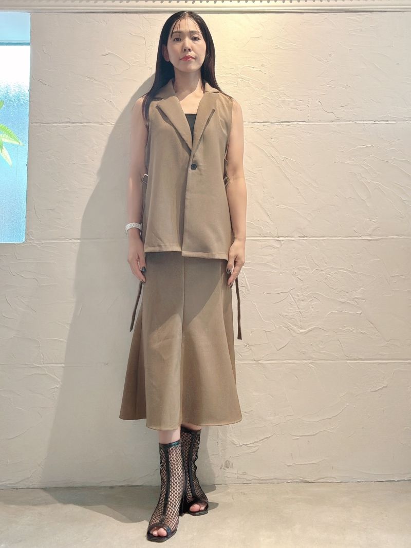 SideベルトジレJacket+スカートSet