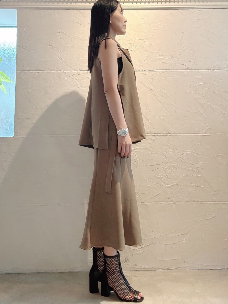 SideベルトジレJacket+スカートSet