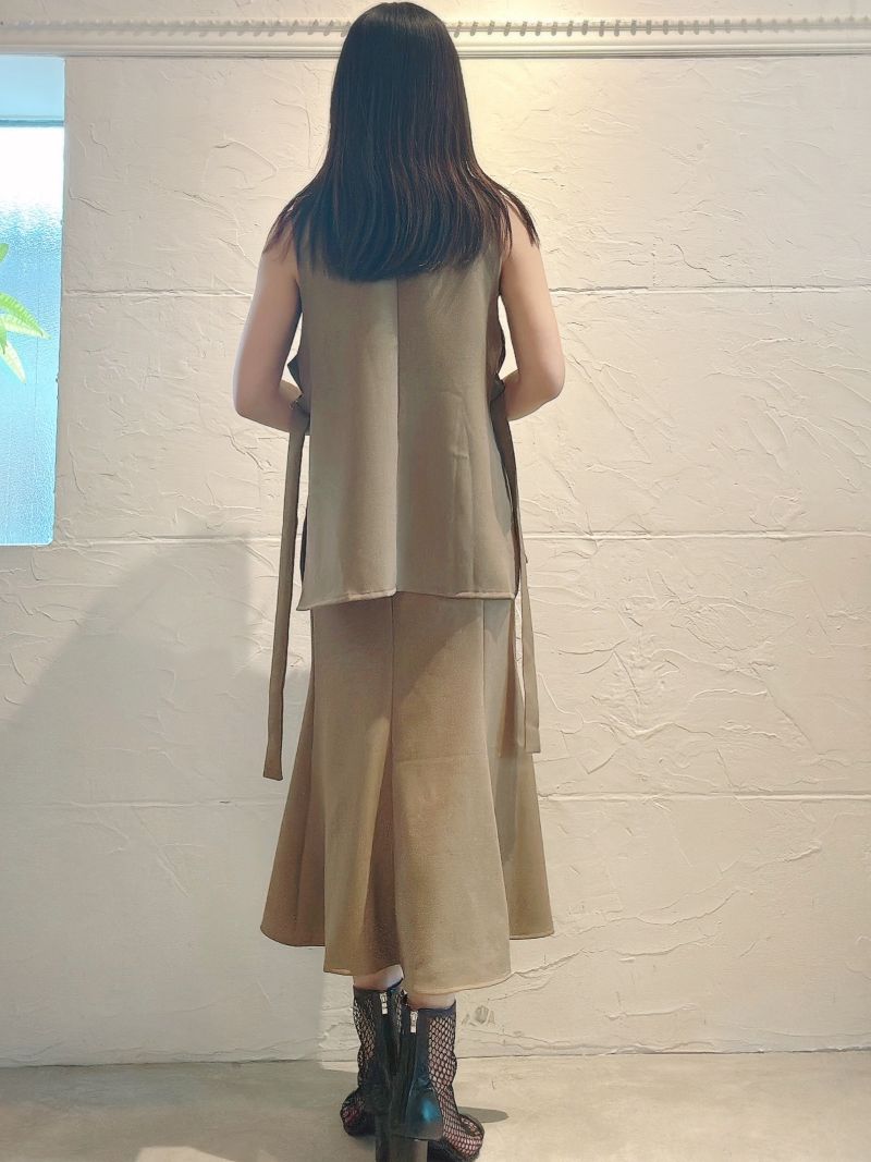 SideベルトジレJacket+スカートSet