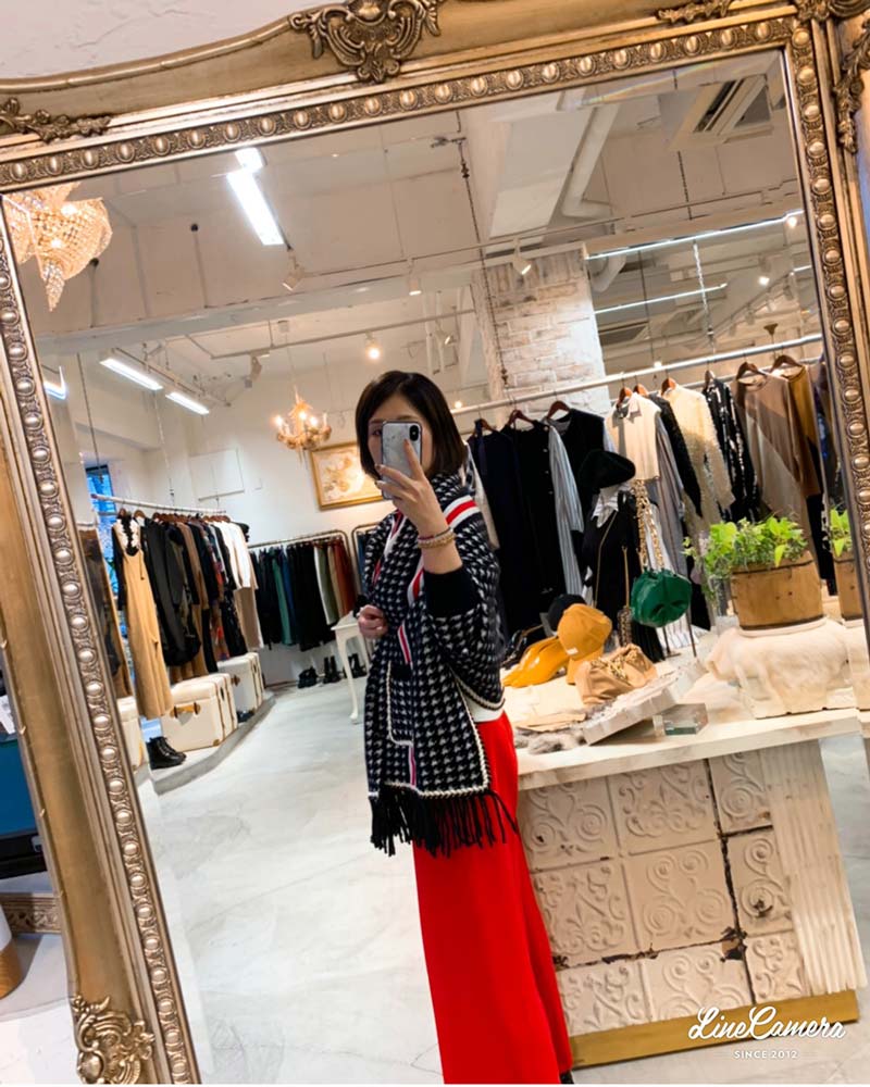 RedLineニットショールポンチョ