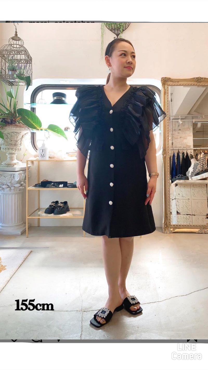 Chiffonフリルジレワンピース | DRESS/ONEPIECE | Merci 直営通販サイト