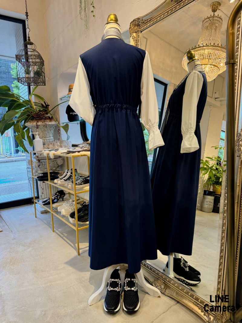 SwitchingSleeveプリーツMixワンピース