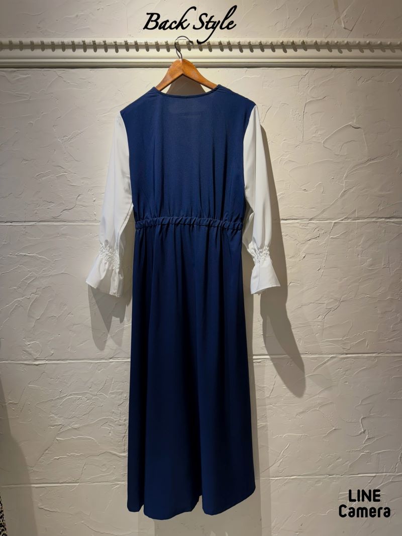 SwitchingSleeveプリーツMixワンピース