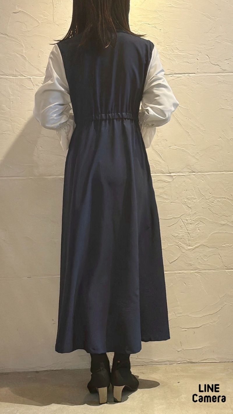 SwitchingSleeveプリーツMixワンピース