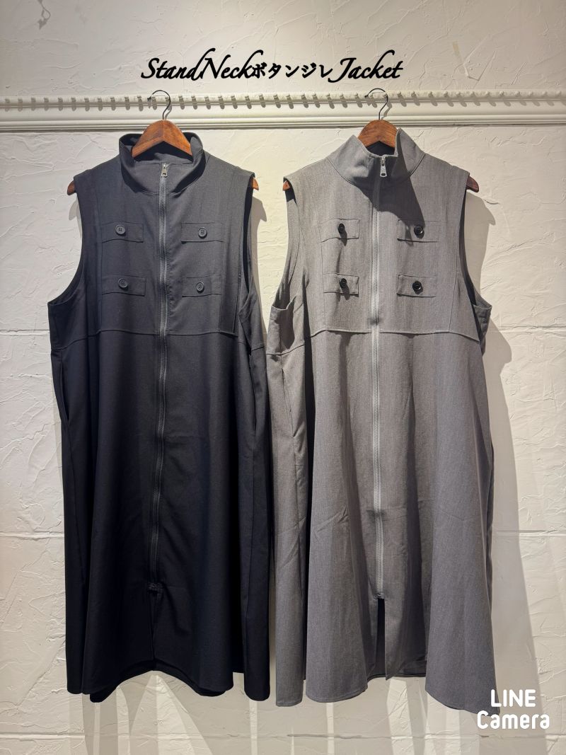 StandNeckボタンジレJacket