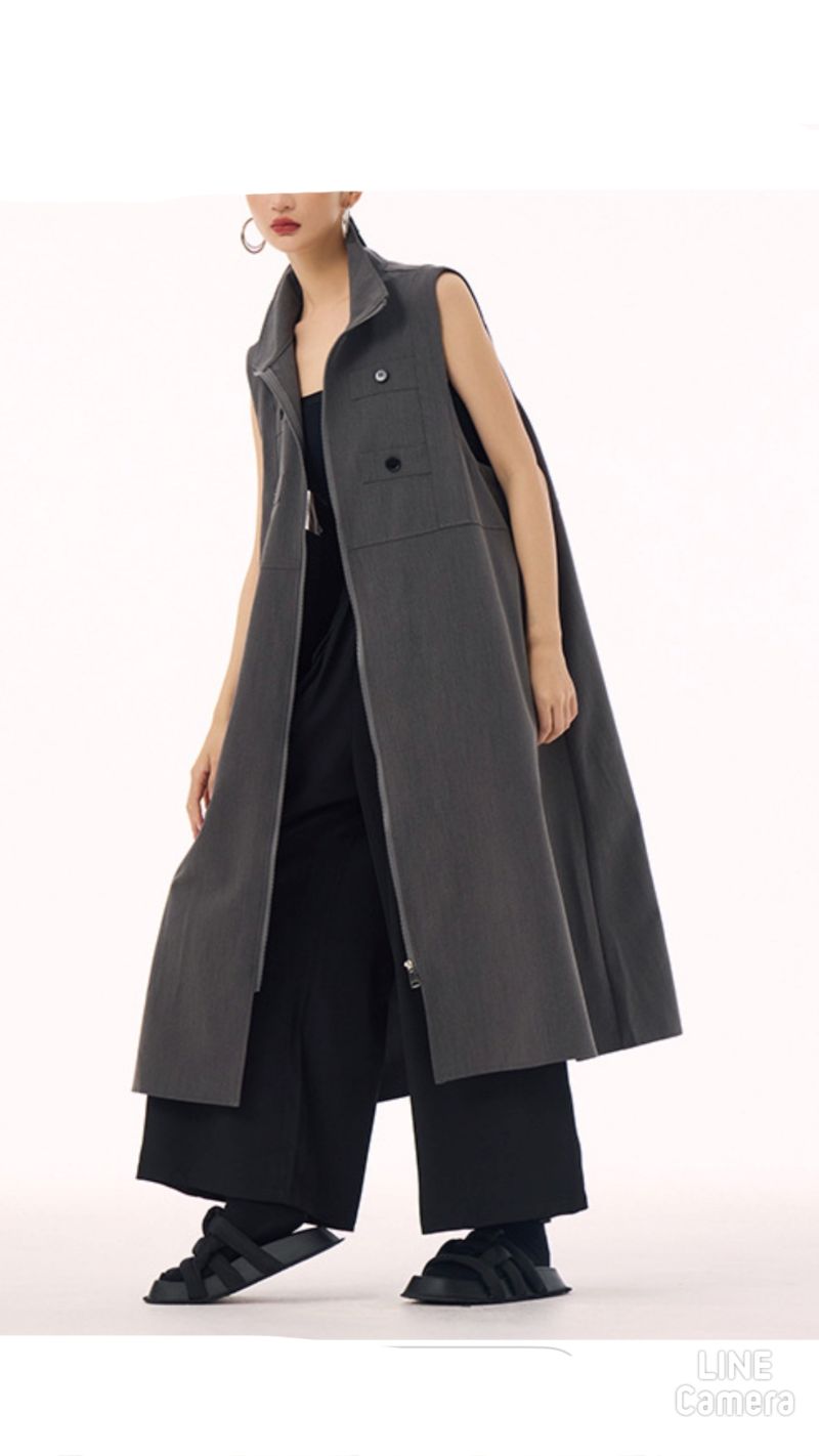 StandNeckボタンジレJacket