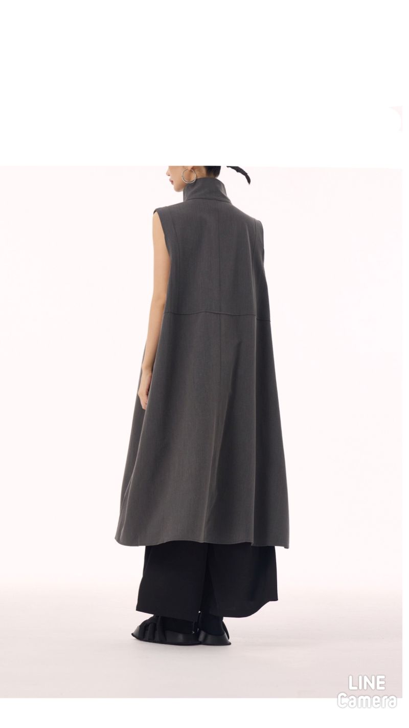 StandNeckボタンジレJacket