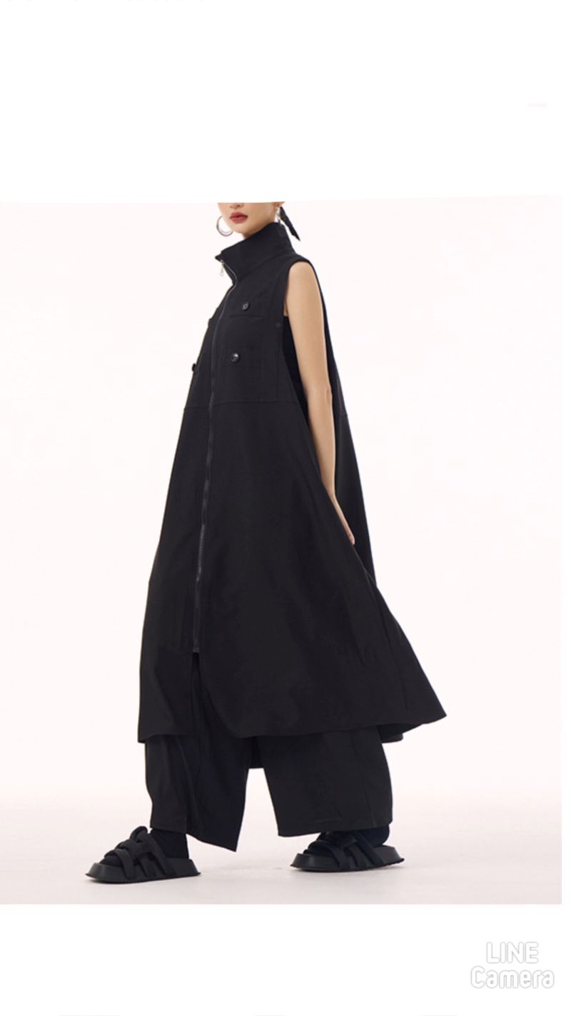 StandNeckボタンジレJacket