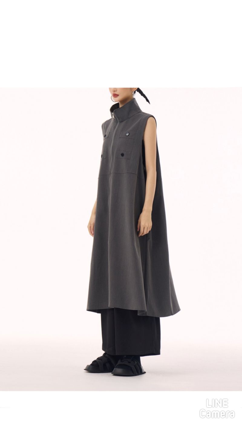 StandNeckボタンジレJacket