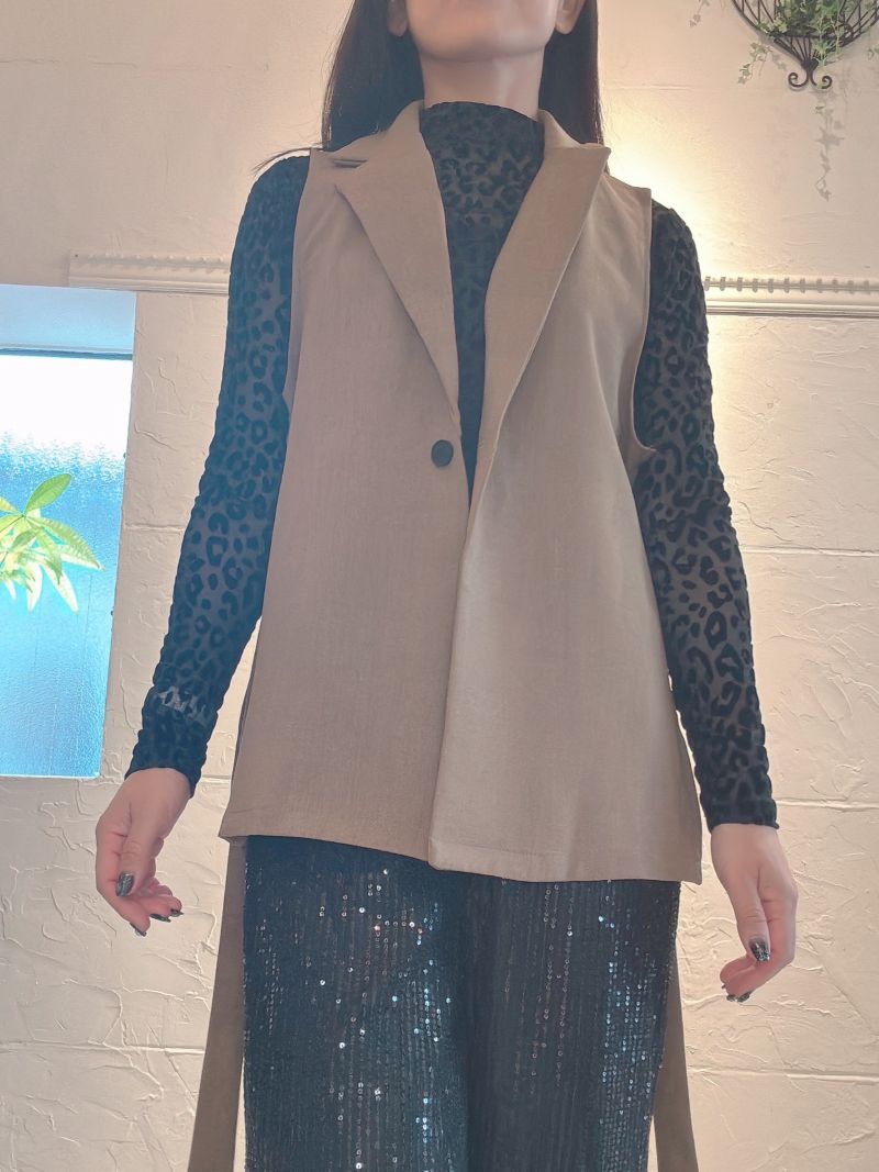 ベルベットLeopardシアーカットソー