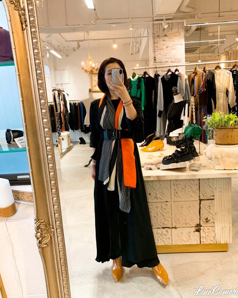 Orange Black Hang ストール