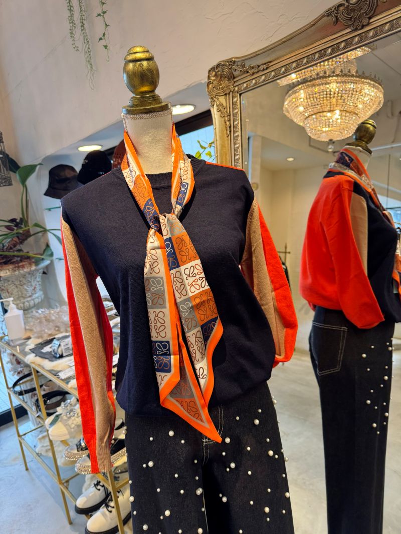 OrangeMixSchemeColorニット