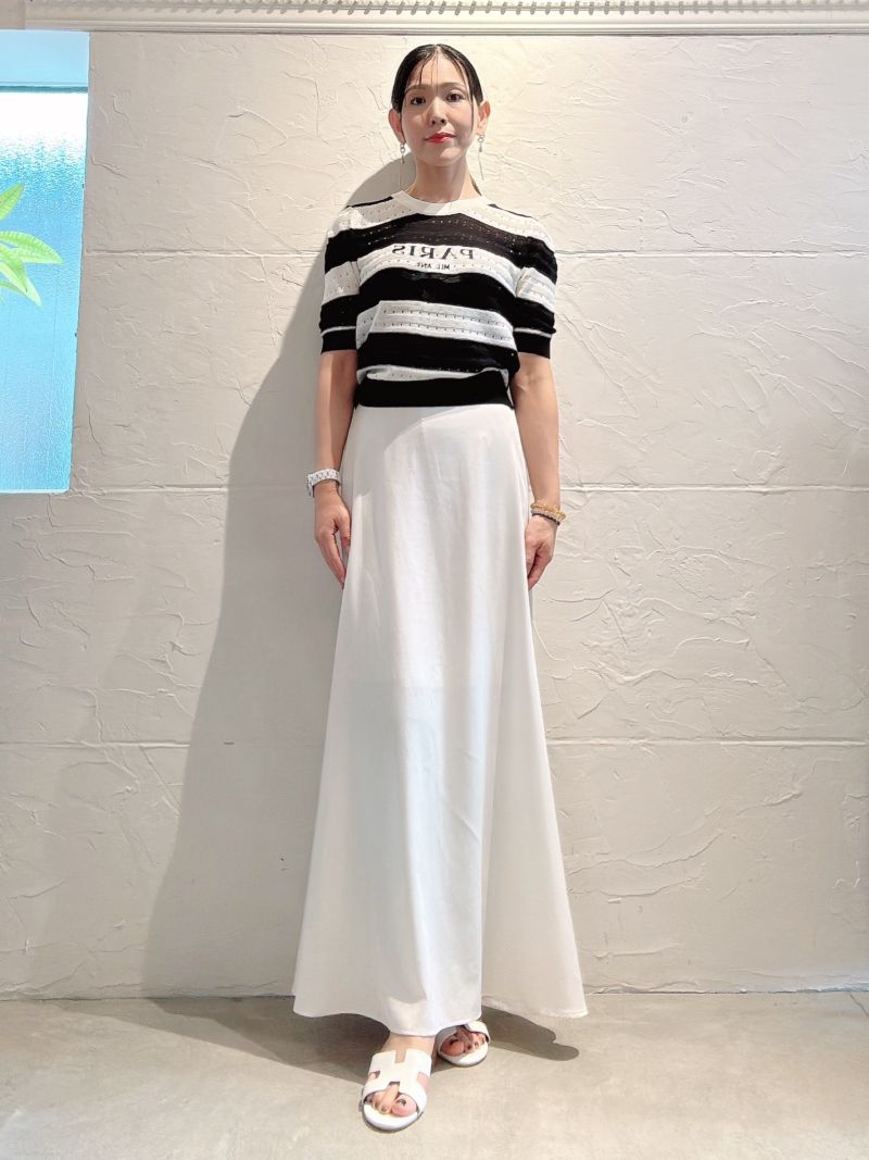 PARISボーダーサマーニットソー