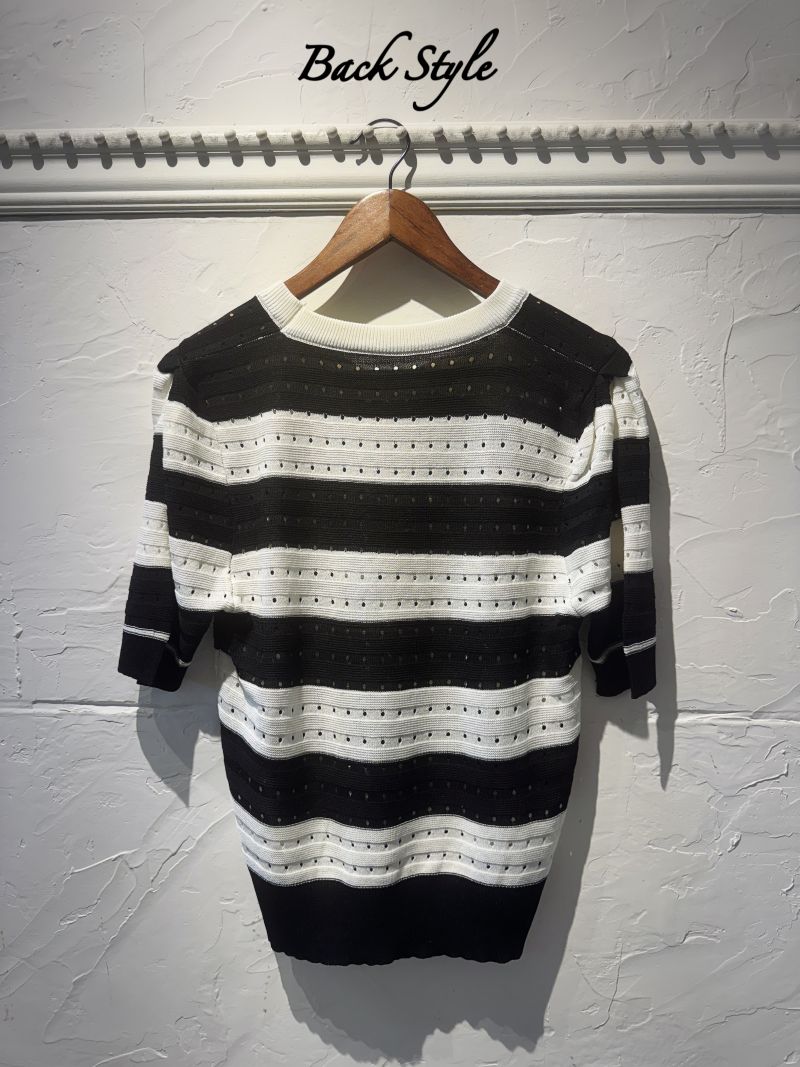 PARISボーダーサマーニットソー