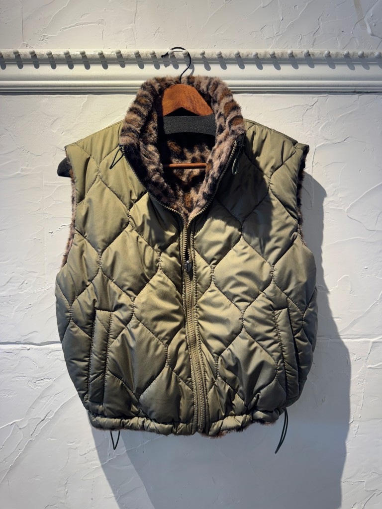 ReversibleLepardFur×Quiltingベスト