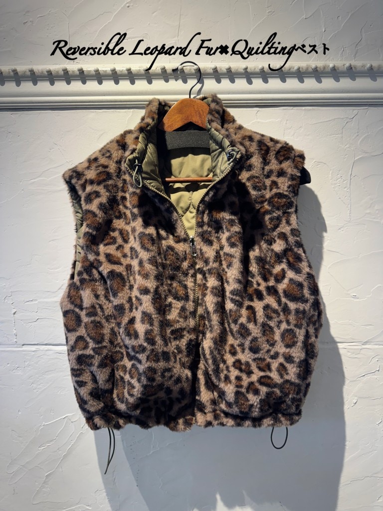 ReversibleLepardFur×Quiltingベスト
