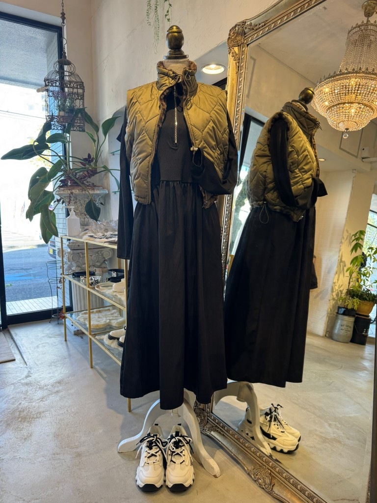 ReversibleLepardFur×Quiltingベスト