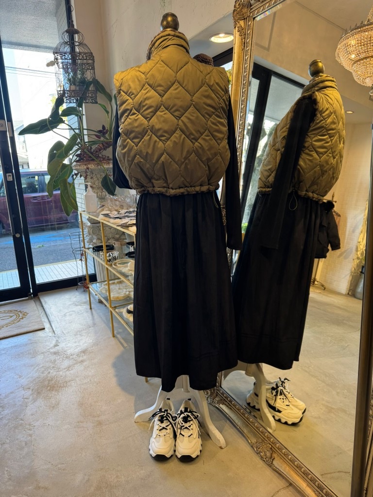 ReversibleLepardFur×Quiltingベスト