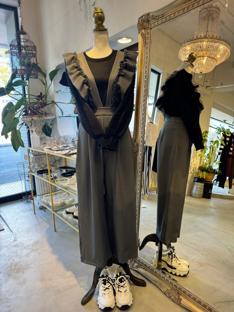 TulleフリルSleeveBrushedスウェットカットソー