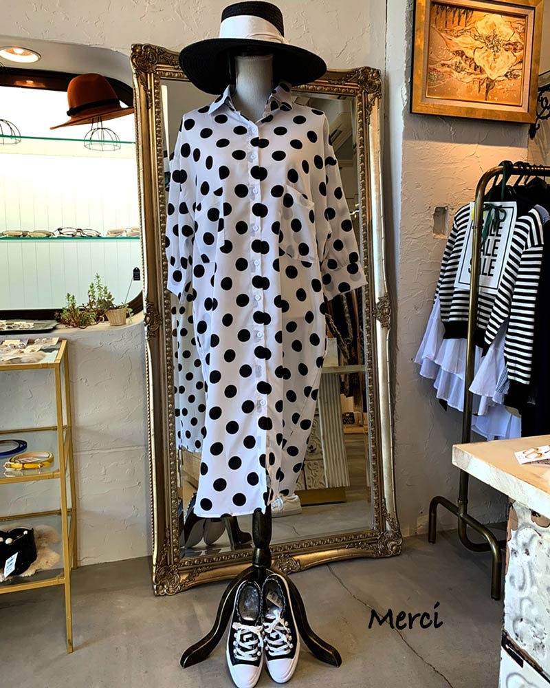 シフォンドットワンピース