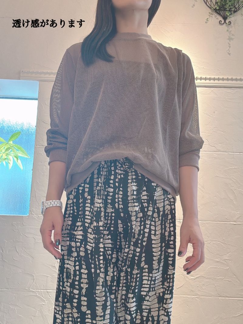 BackLetterLineMeshカットソー