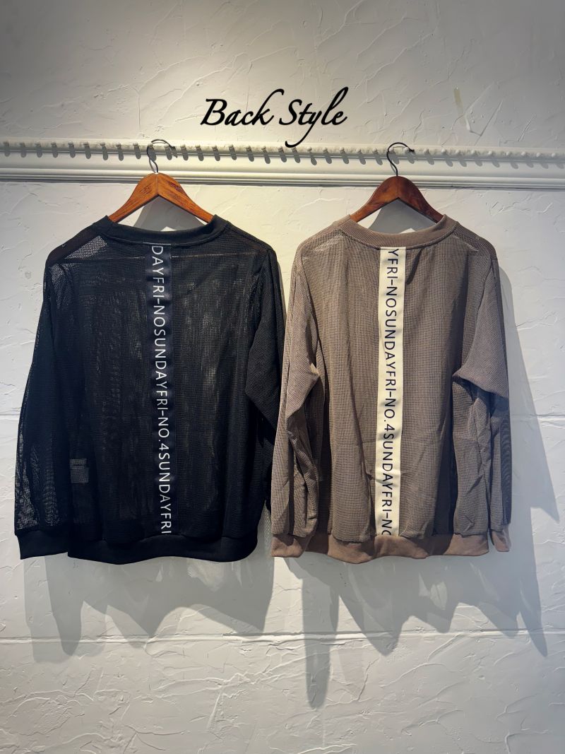 BackLetterLineMeshカットソー