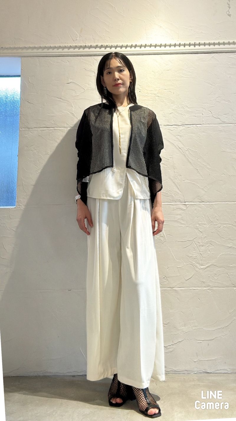 Mesh×Chiffon BackLong Jacket