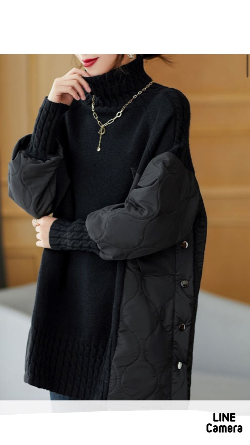 SideボタンQuiltingMixニット