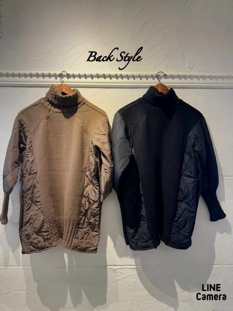 SideボタンQuiltingMixニット