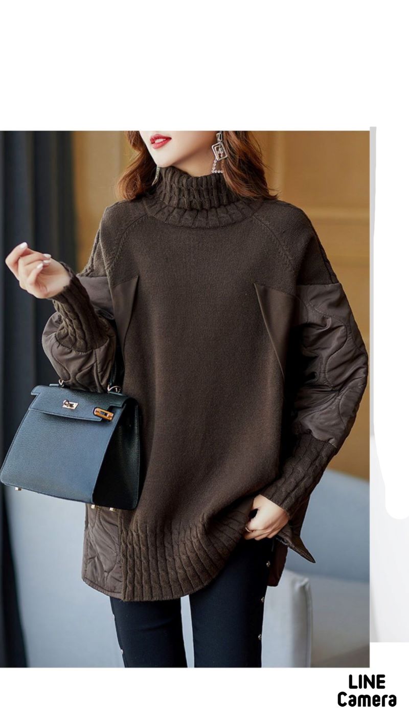 SideボタンQuiltingMixニット