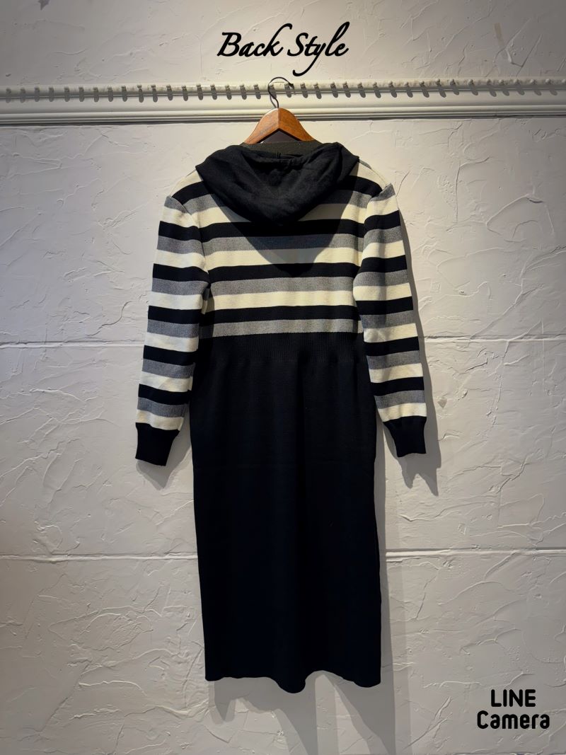 Cardigan重ね着風ニットワンピース